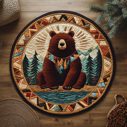 Tribal Bear Totem WJ2306040CL Quilted Round Mat