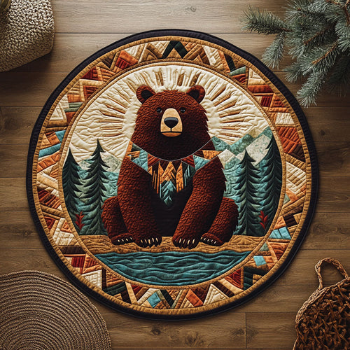 Tribal Bear Totem WJ2306040CL Quilted Round Mat