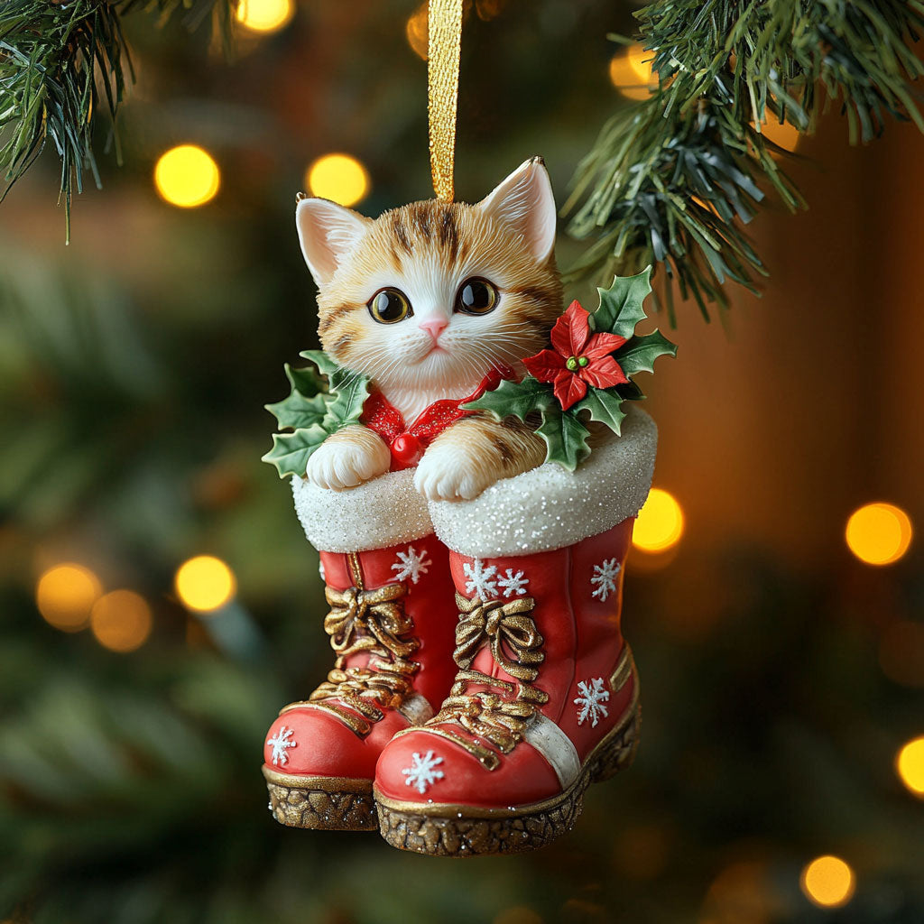 Merry Cat Moments WN0811056CL Christmas Ornament