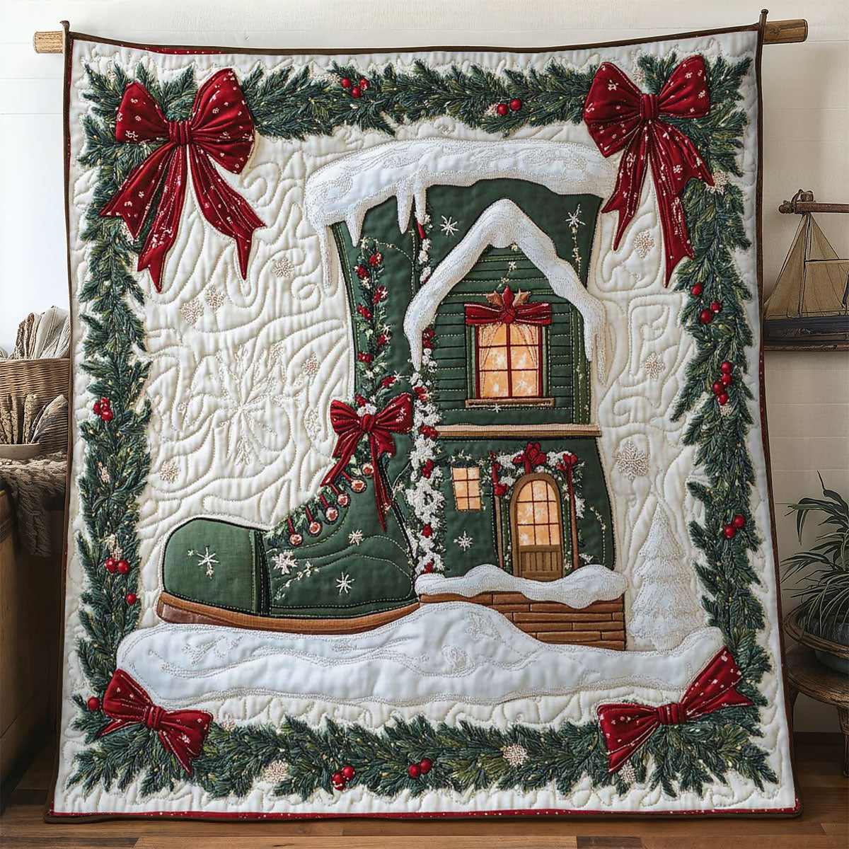 Boot House Snuggle WN2205008CL Quilt