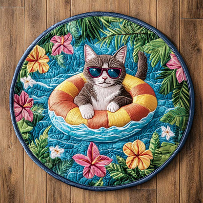 Beach Cat WN1005080CL Quilted Round Mat