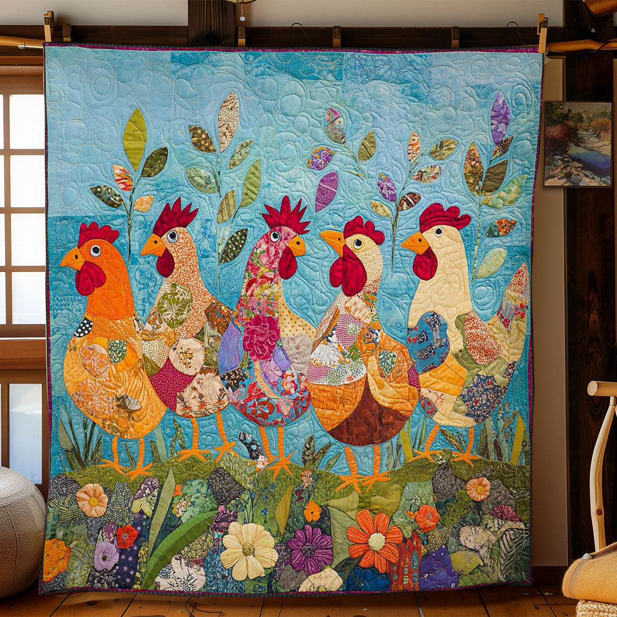 Funny Chicken Gang WN0803051CL Quilt