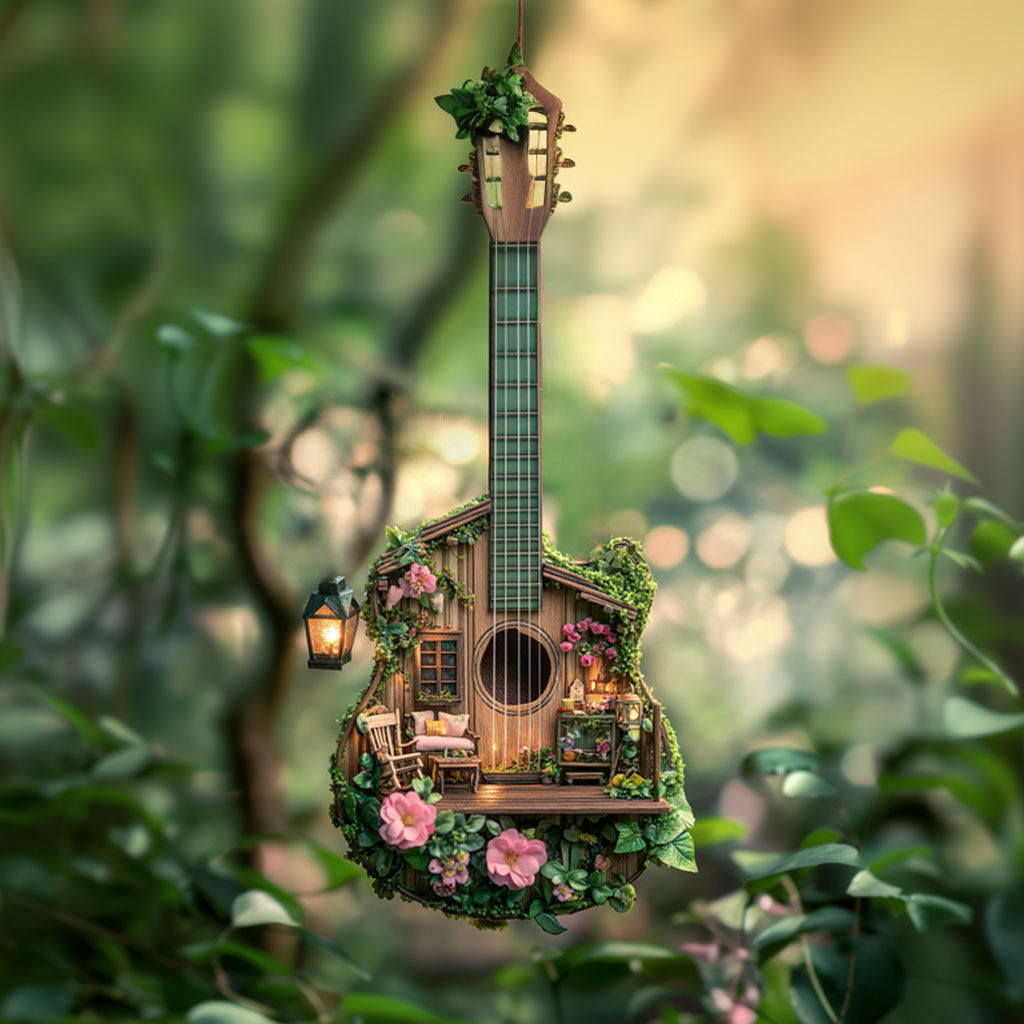 Garden Guitar Retreat WN0412031CL Christmas Ornament