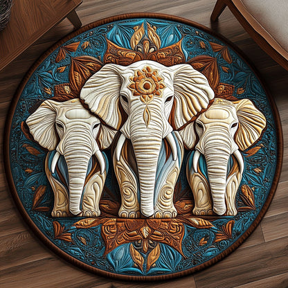 Elephant Totem Harmony KL3112002CL Quilted Round Mat