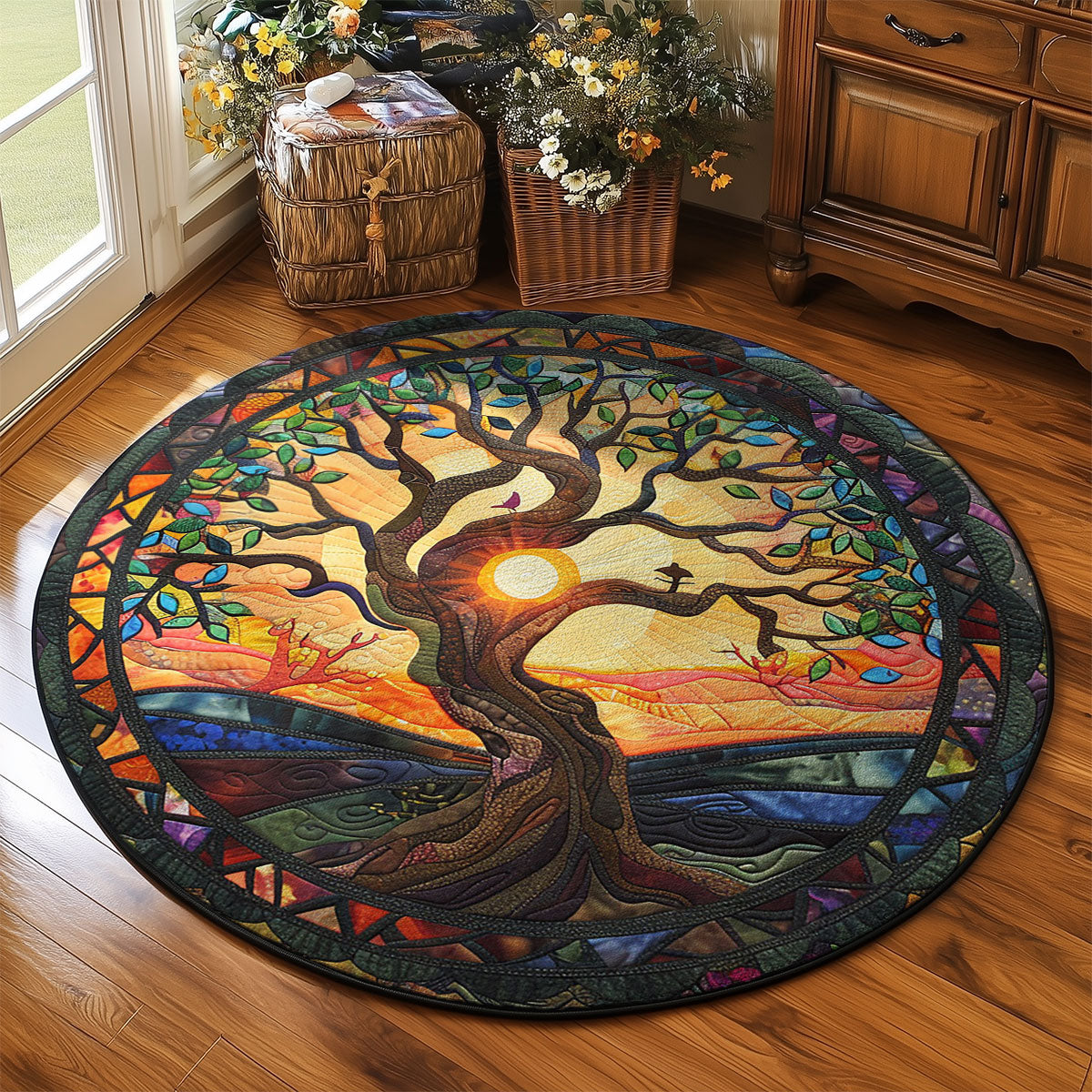Tree Of Life WJ1704050CL Quilted Round Mat