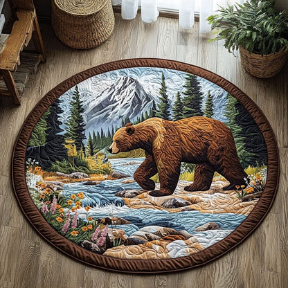 Strolling Bear QA1012024CL Quilted Round Mat