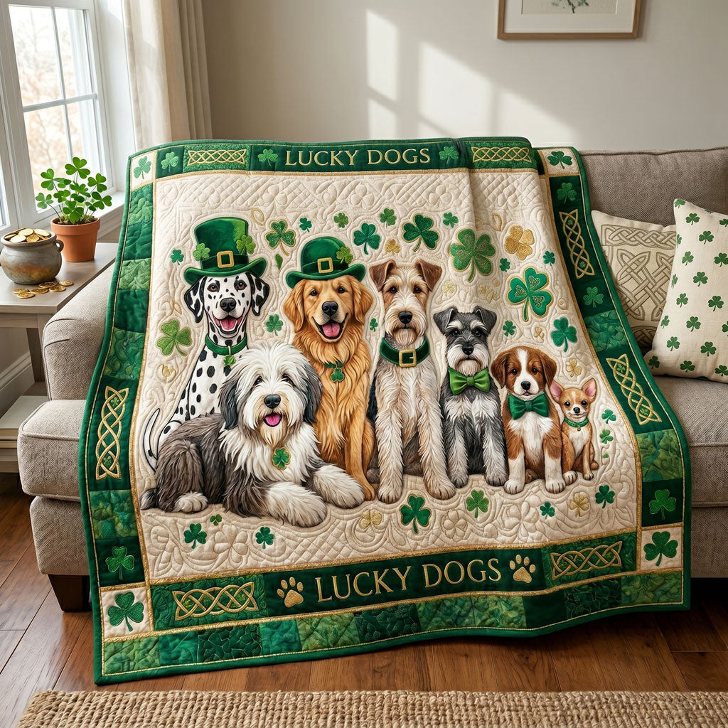 Lucky Dogs St. Patrick’s Day WN1105016CL Quilt