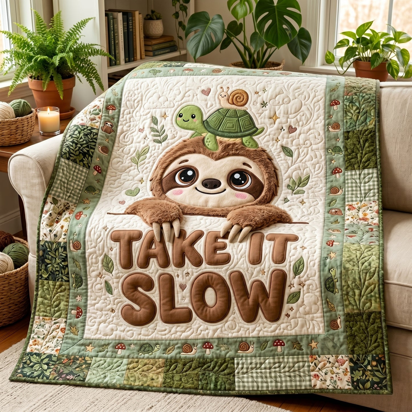 Take It Slow Sloth XR1505015CL Quilt