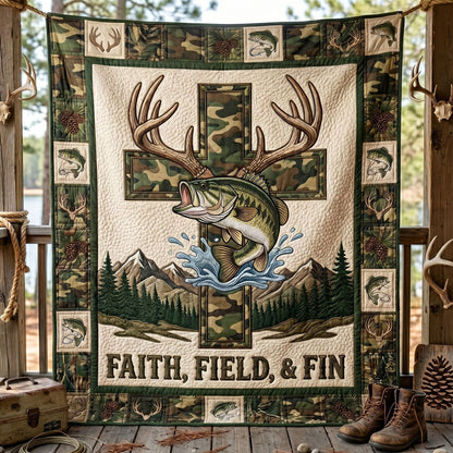 Faith Field And Fin Hunting Fishing WN1205008CL Quilt