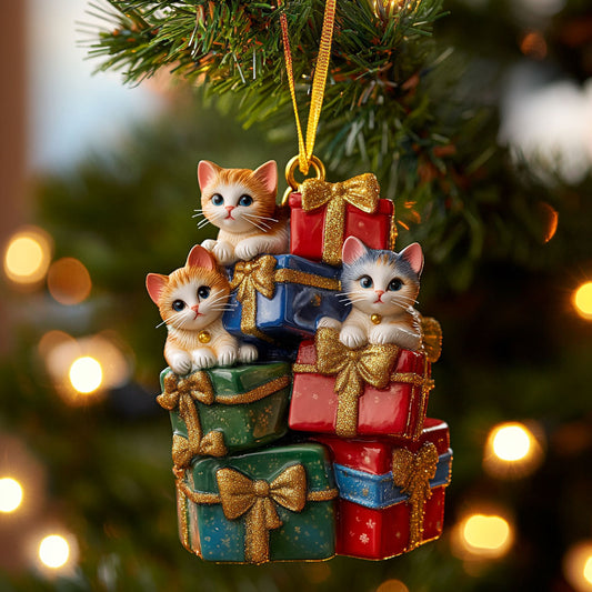 Playful Cat Christmas WN0811059CL Christmas Ornament
