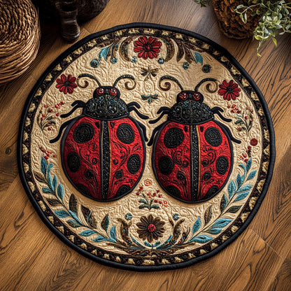 Ornate Ladybug WJ0407047CL Quilted Round Mat
