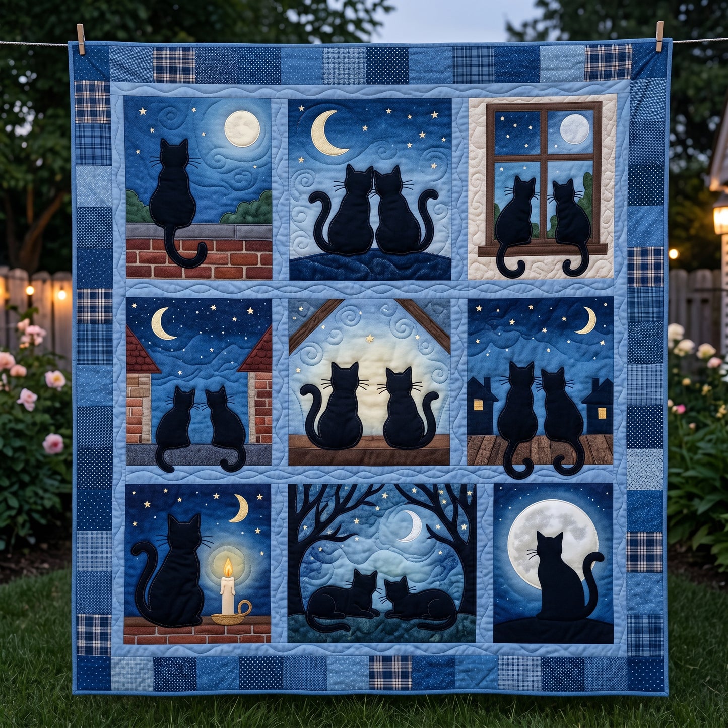Cat Moon Night XR2204001CL Quilt