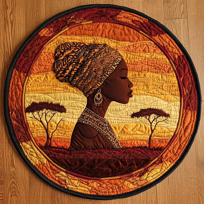 African Glow WN2504002CL Quilted Round Mat