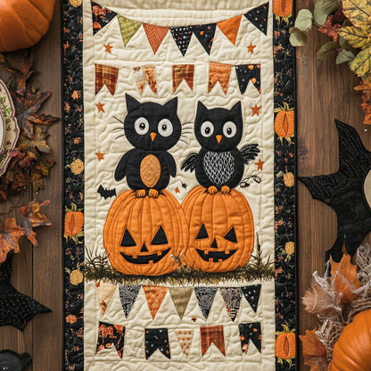 Pumpkin Hoot And Purr WN0108026CL Quilted Table Runner