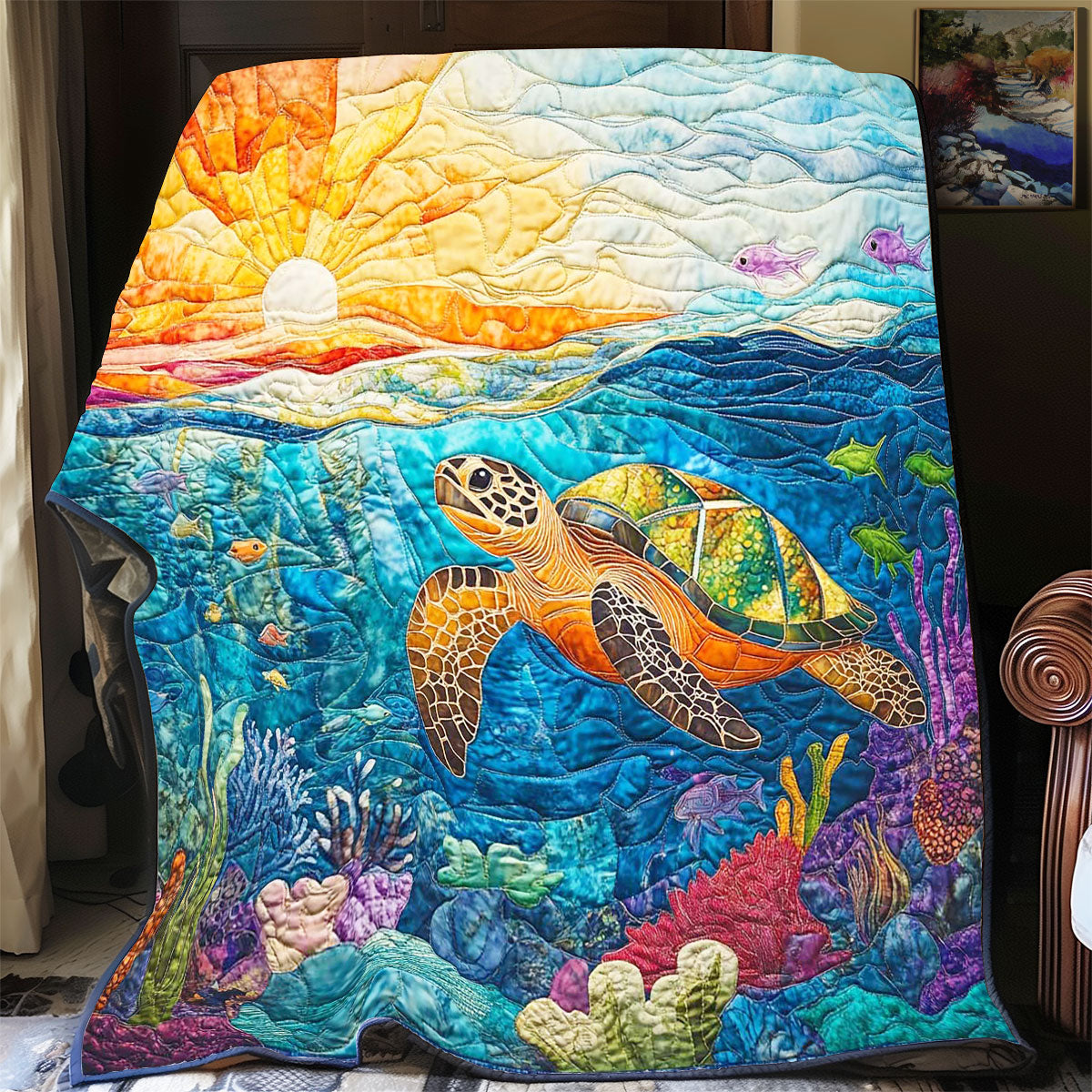 Marine Sea Turtle WP1402020CL Quilt