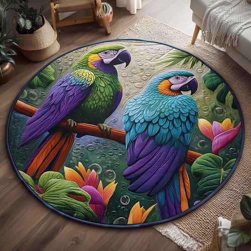 Tropical Parrot WJ1604054CL Quilted Round Mat