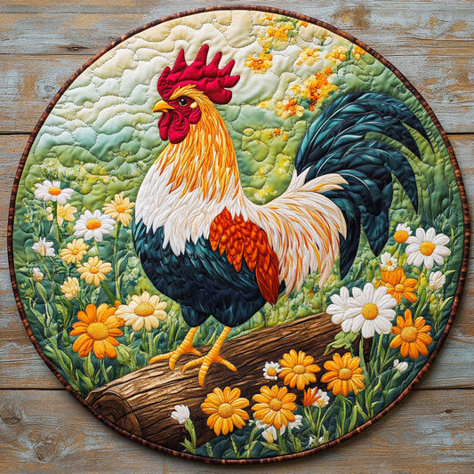 Chicken Garden CW2804006CL Quilted Round Mat
