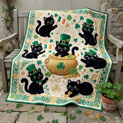 Lucky Black Cats And Gold Pot WN0705010CL Quilt