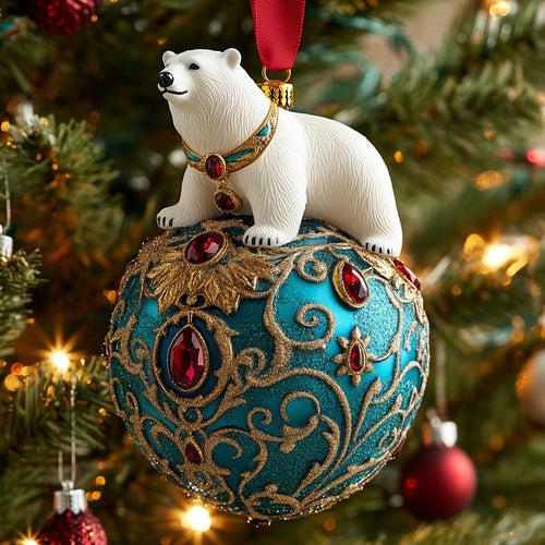 Holiday Polar Bear CW0112021CL Christmas Ornament