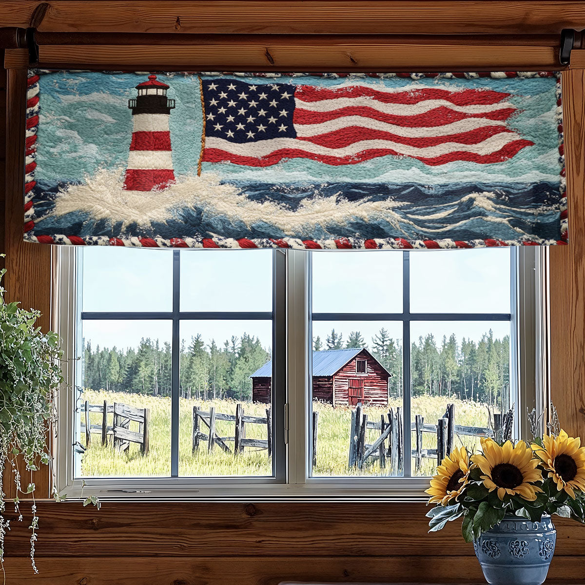 Lighthouse Shore WN0906089CL Quilted Valance