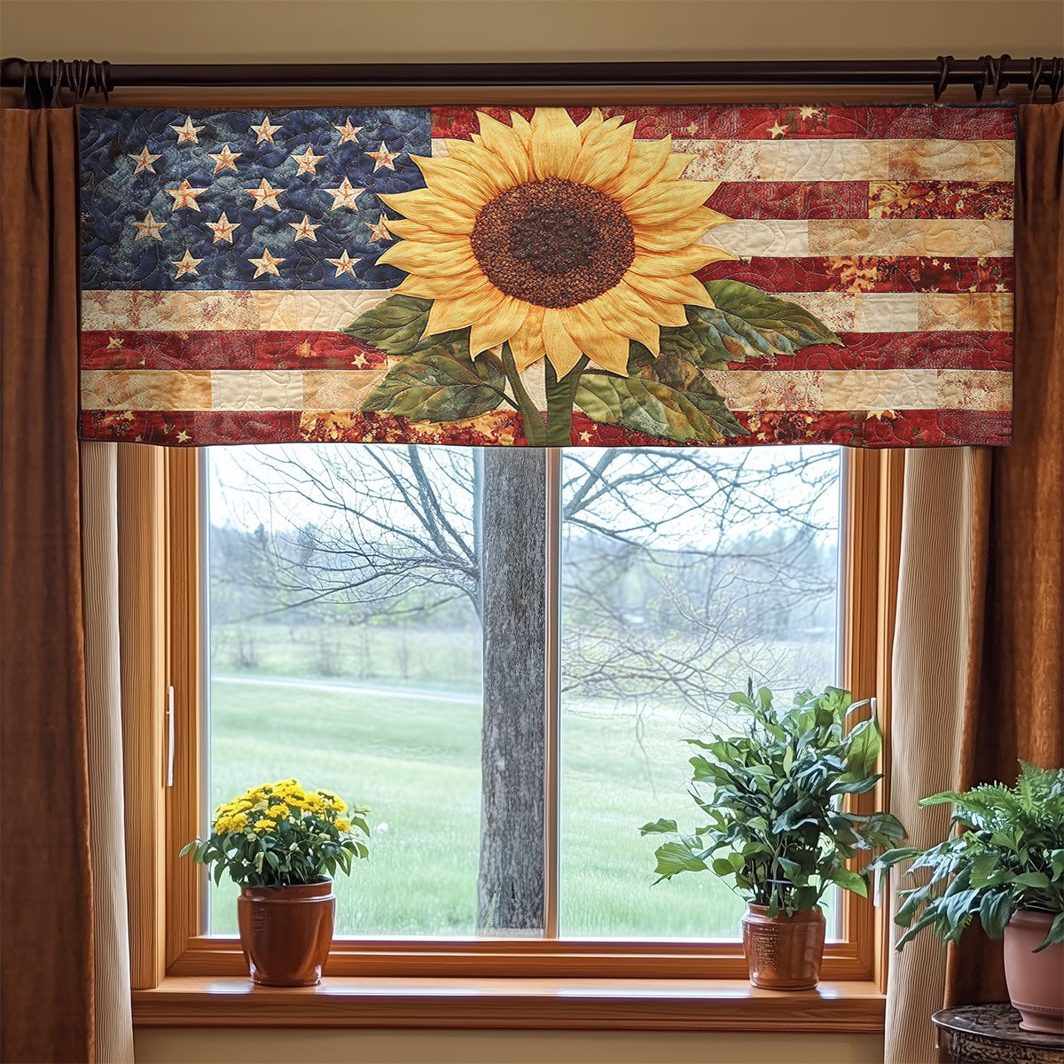 Sunflower Of Liberty WN1606055CL Quilted Valance
