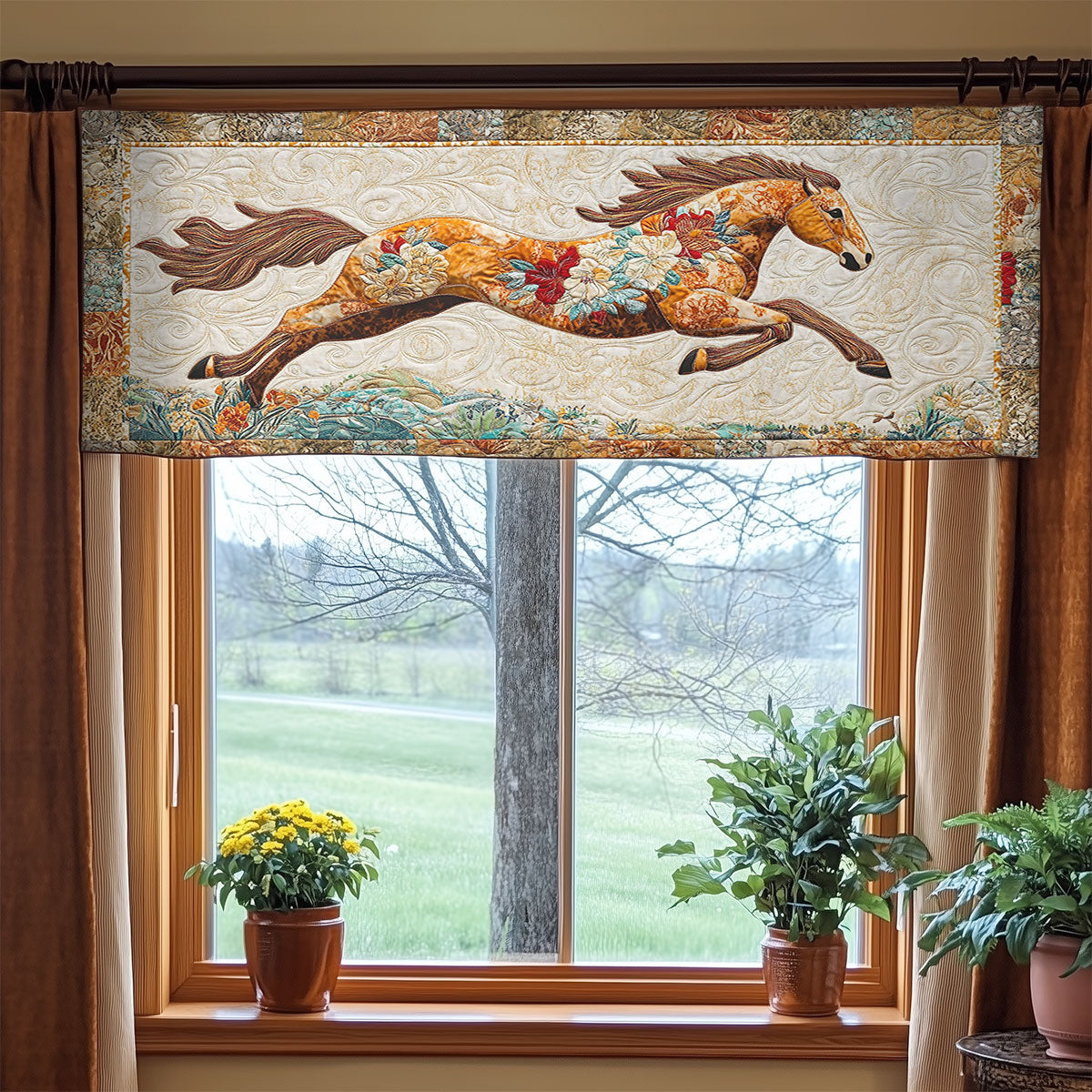 Mystic Meadow Horse WN1606051CL Quilted Valance