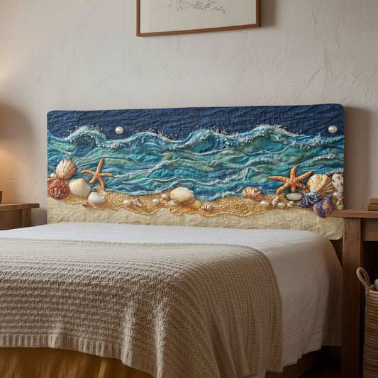 Seashell Sand Wave CW1212051CL Quilted Headboard Slipcover