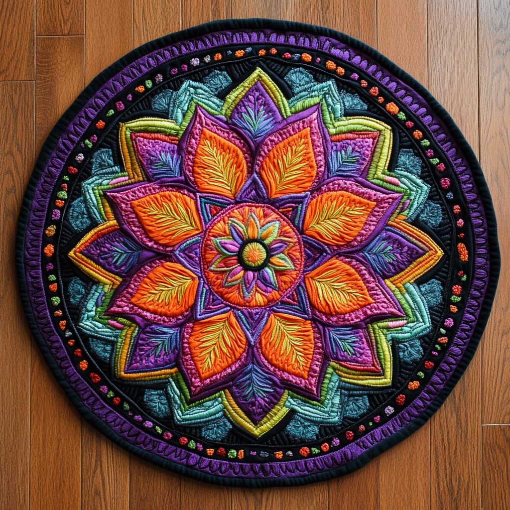 Harmony Mandala WN2504025CL Quilted Round Mat