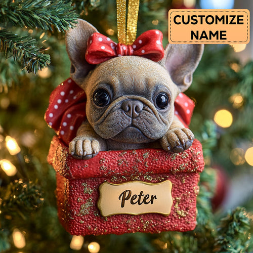 Present Pup CP2911020CL Personalized Christmas Ornament