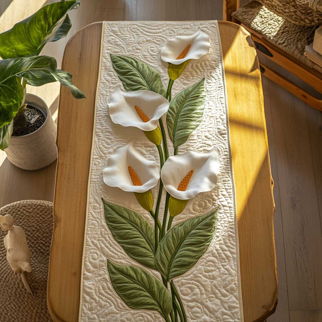 Calla Lilies In Bloom WN2503030CL Quilted Table Runner