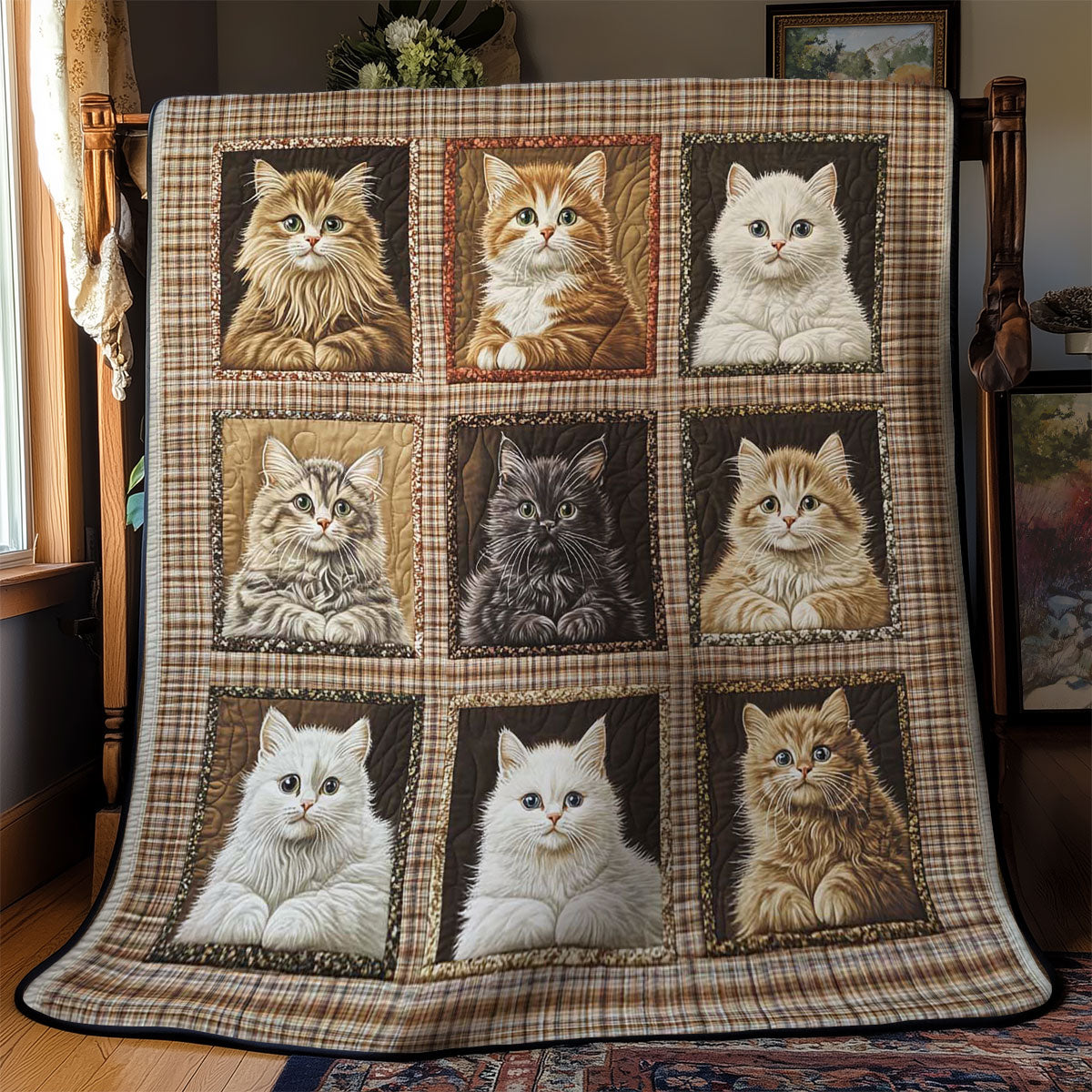 Cozy Cat Squares WN0601057CL Quilt