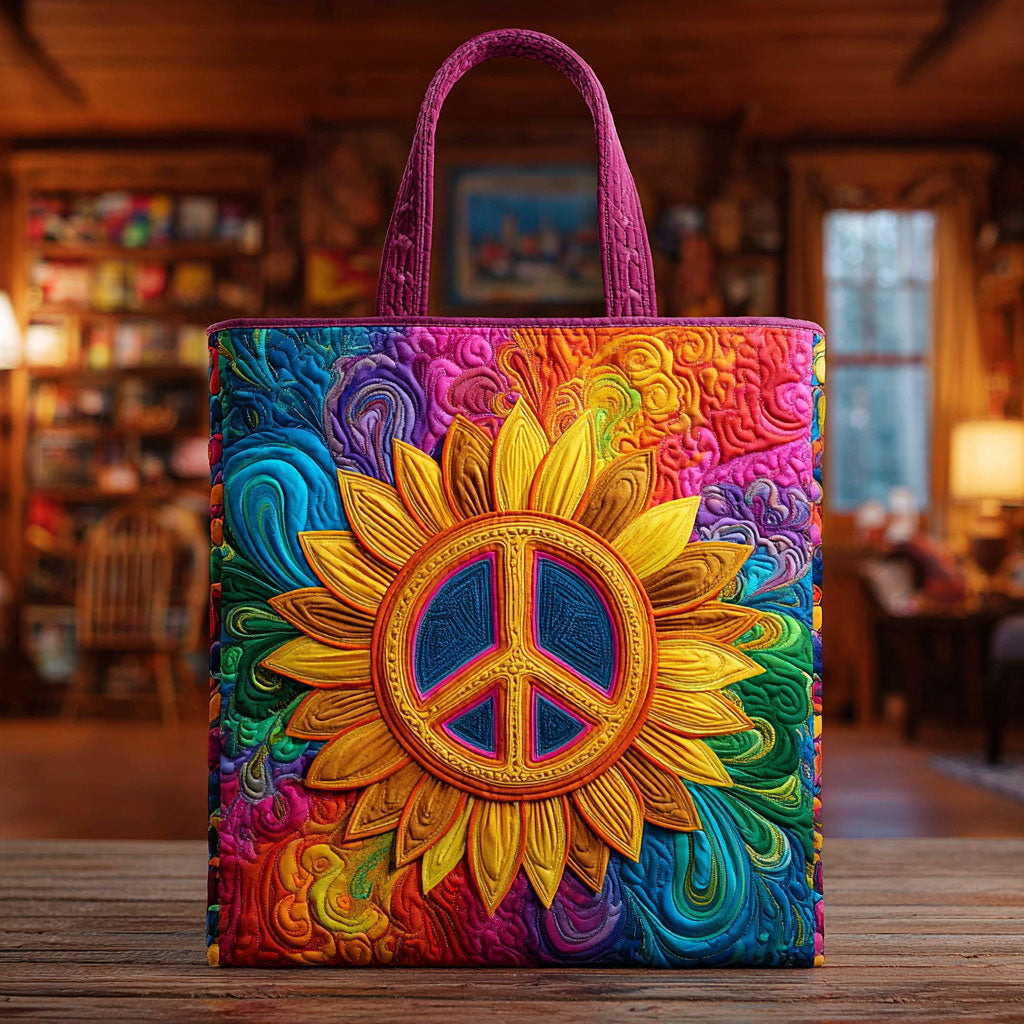 Groovy Sunflower KL0312012CL Quilted Tote Bag
