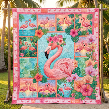Flamingo Paradise XR2204004CL Quilt