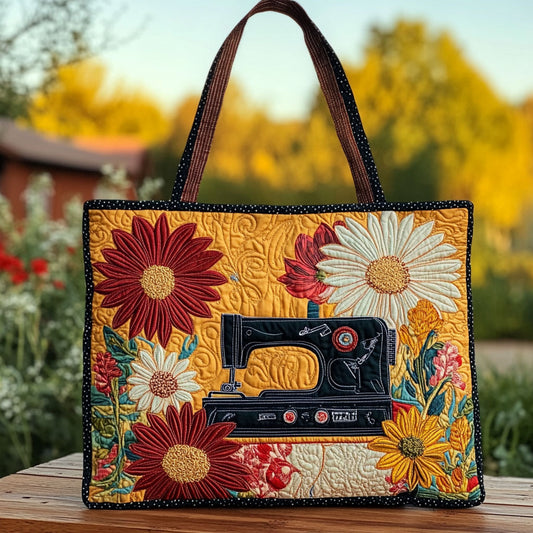 Bright Bloom Sewing Machine WN2110006CL Quilted Tote Bag