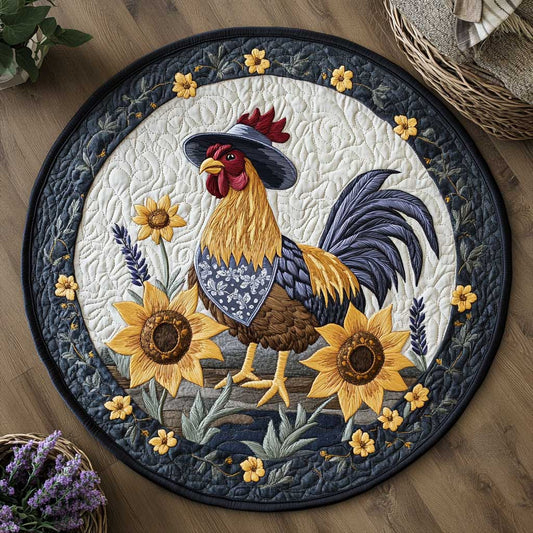 Charming Rooster WN2804009CL Quilted Round Mat