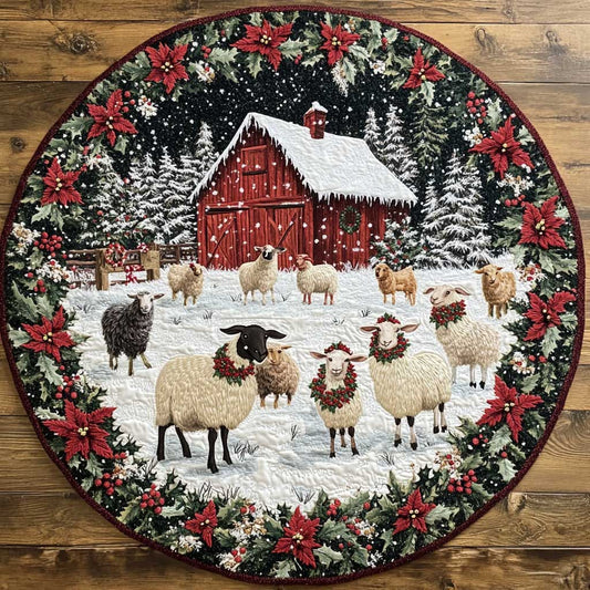Sheep Joy WN2005055CL Quilted Round Mat
