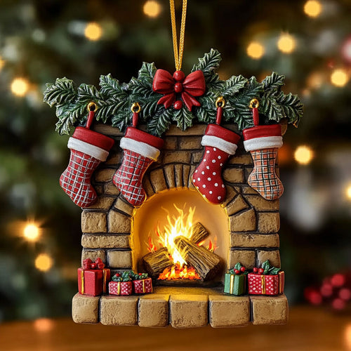 Winter Fireplace WN2411098CL Christmas Ornament