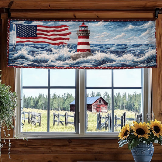 Lighthouse Patriot WN0906088CL Quilted Valance