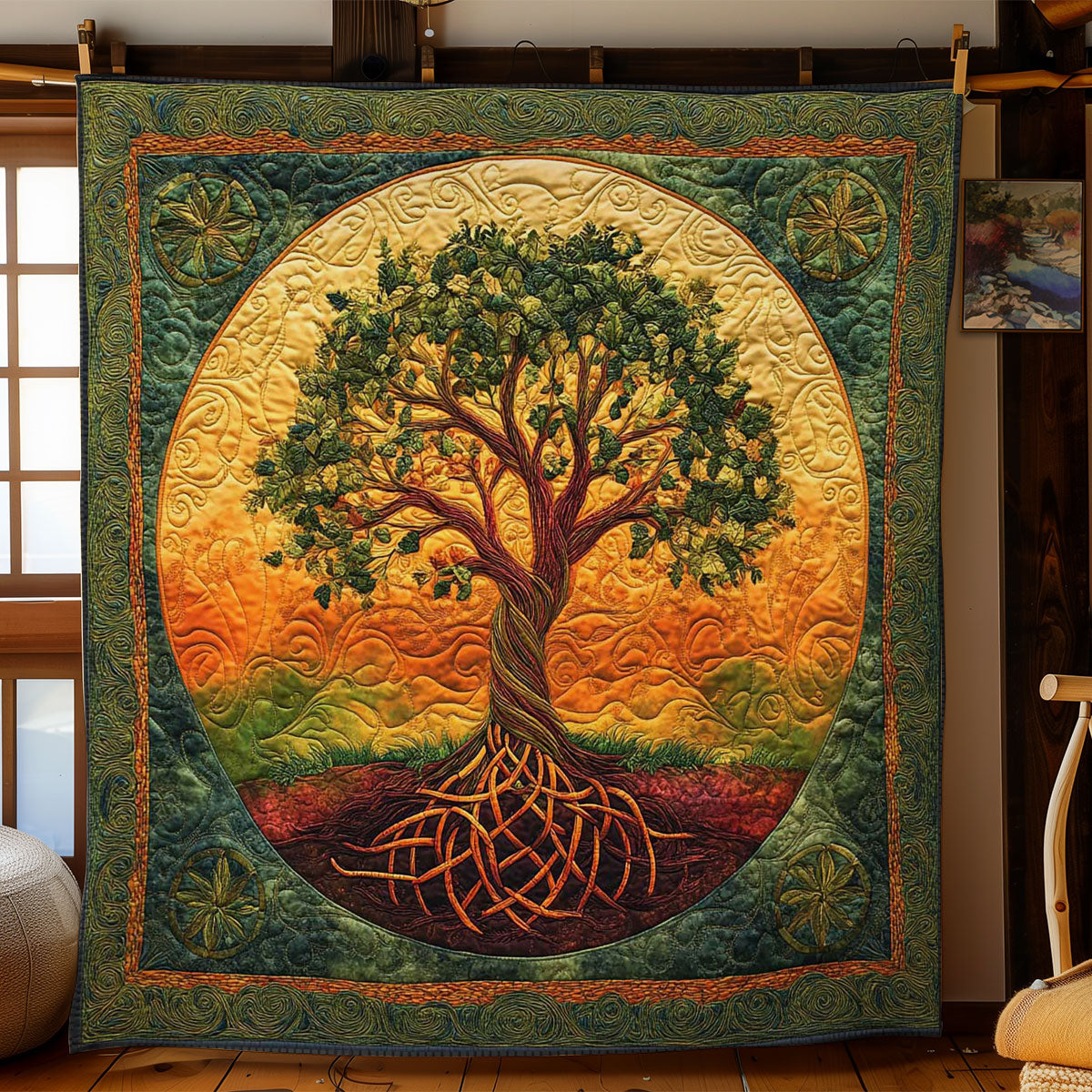 Sunlit Tree Of Life WN0301009CL Quilt