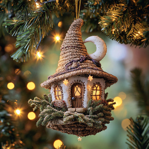 Witch Hat House Cozy WN0312026CL Christmas Ornament