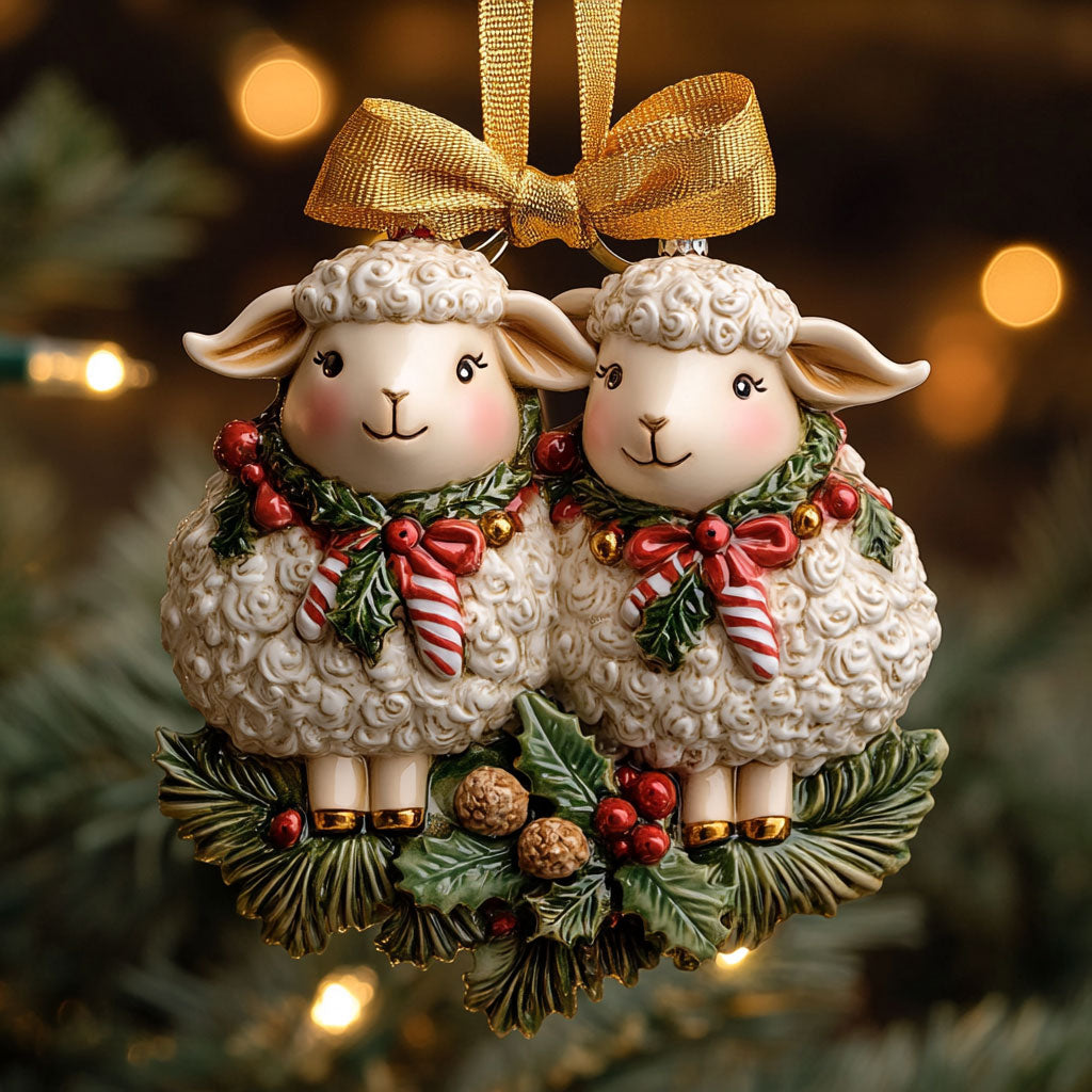 Twin Blessing Sheep WN3010064CL Christmas Ornament
