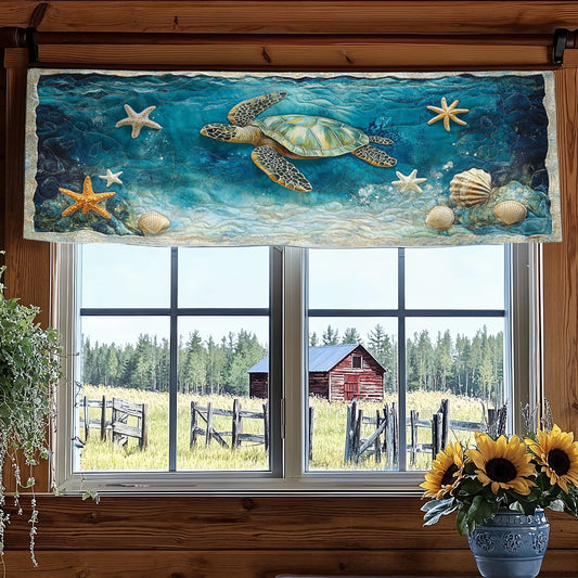 Serene Turtle WN2003048CL Quilted Valance