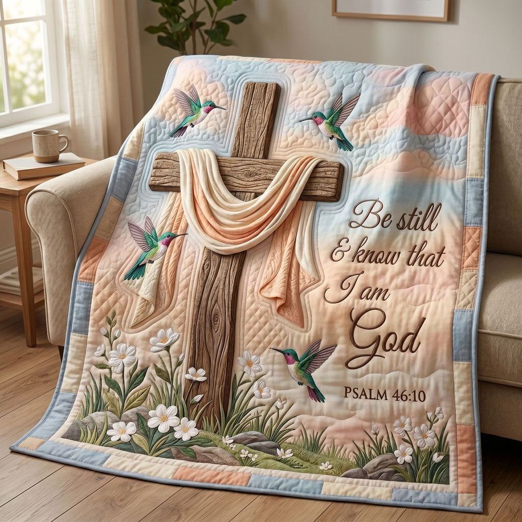 Be Still Faith Cross WN1704002CL Quilt