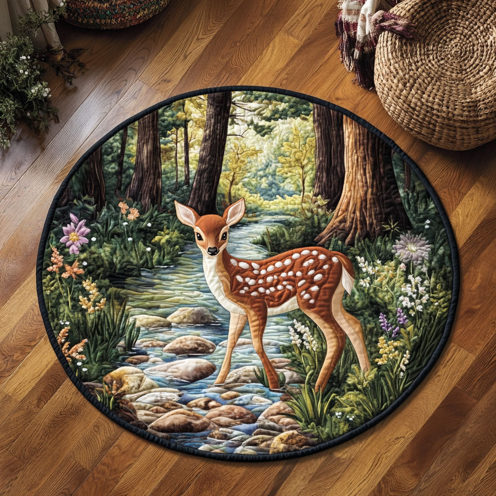 Lone Fawn WJ3006038CL Quilted Round Mat