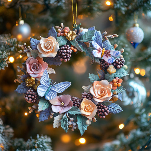 Butterfly Floral Whisper WN0812003CL Christmas Ornament