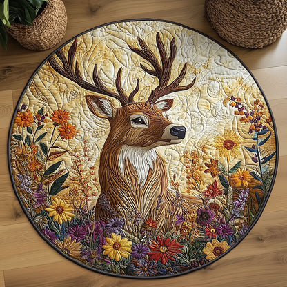Woodland Majestic Deer WJ2504051CL Quilted Round Mat