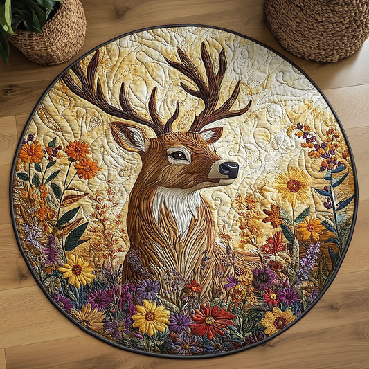 Woodland Majestic Deer WJ2504051CL Quilted Round Mat