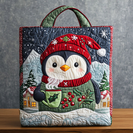 Snowy Penguin CW3110041CL Quilted Tote Bag