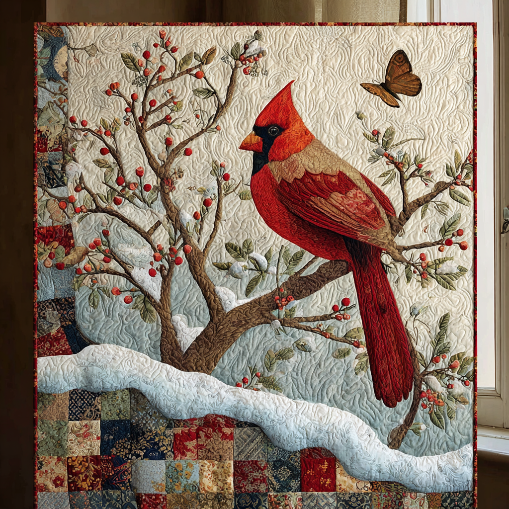 Winter Cardinal XR1201021CL Quilt