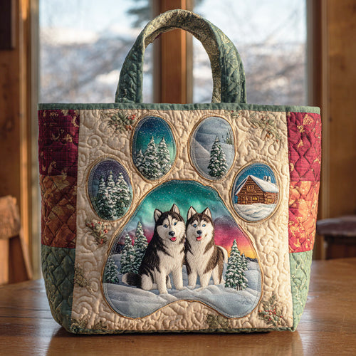 Festive Paw CW0611039CL Quilted Tote Bag